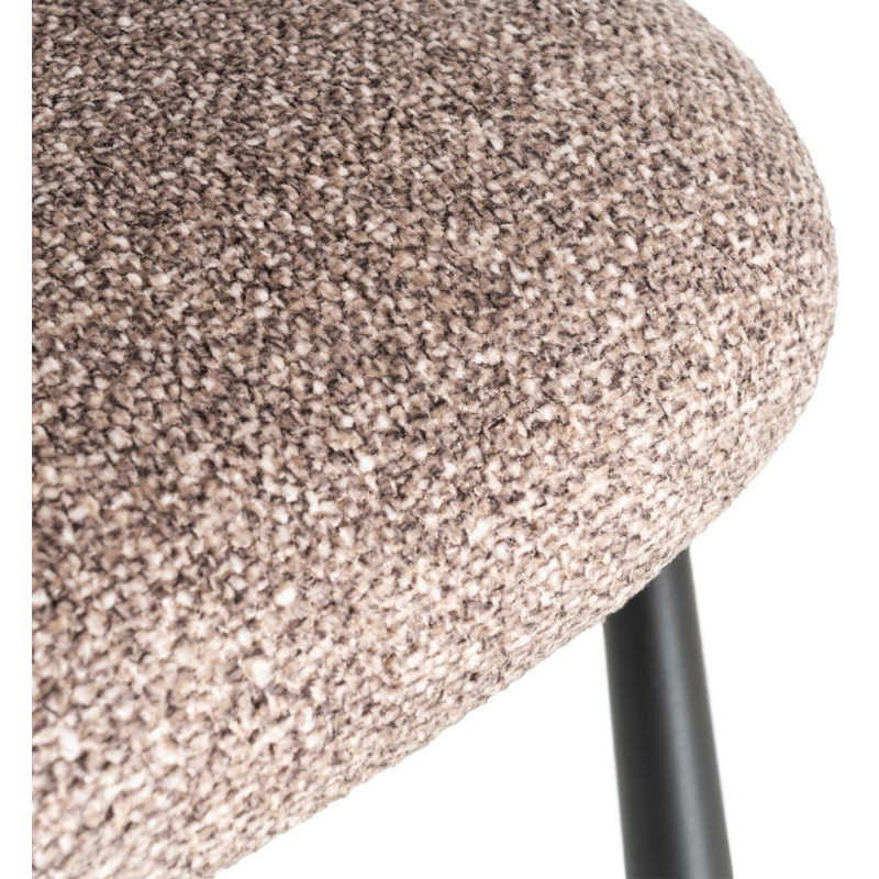 Chaise rétro dossier large en Tissu Vieux taupe Chiné Métal Noir Tiriel (Lot de 2) - 10