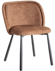 Chaise rétro dossier large en Tissu Ocre Chiné Métal Noir Tiriel (Lot de 2) - 1