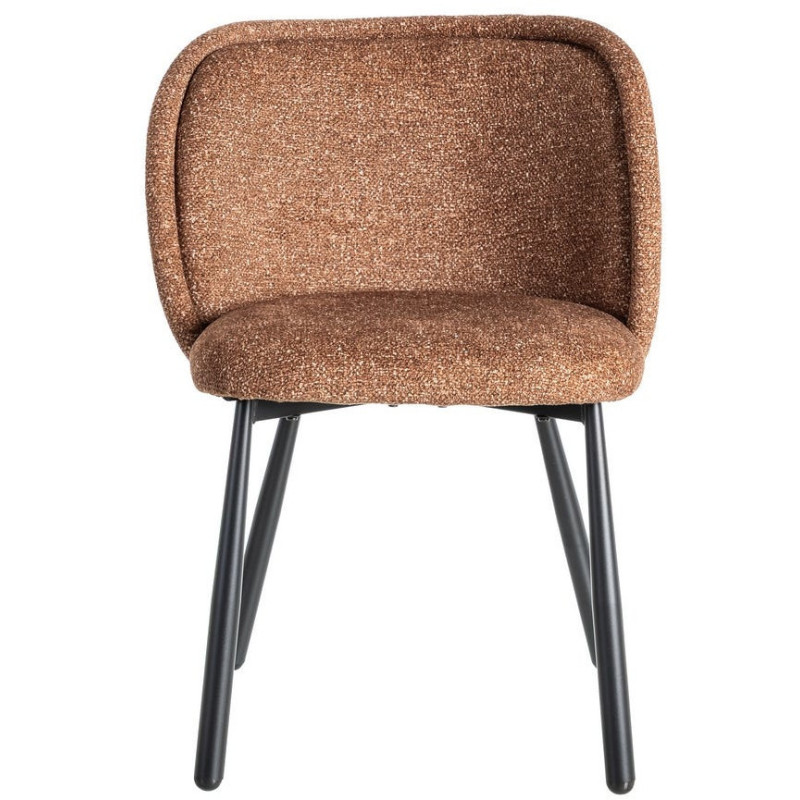 Chaise rétro dossier large en Tissu Ocre Chiné Métal Noir Tiriel (Lot de 2) - 2