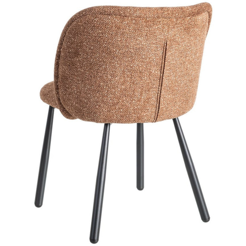 Chaise rétro dossier large en Tissu Ocre Chiné Métal Noir Tiriel (Lot de 2) - 4