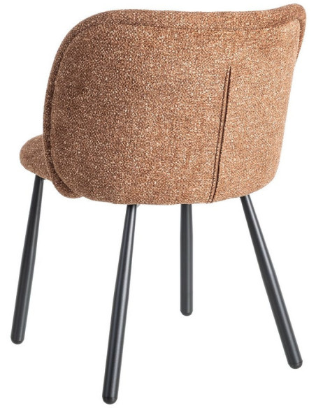 Chaise rétro dossier large en Tissu Ocre Chiné Métal Noir Tiriel (Lot de 2) - 4