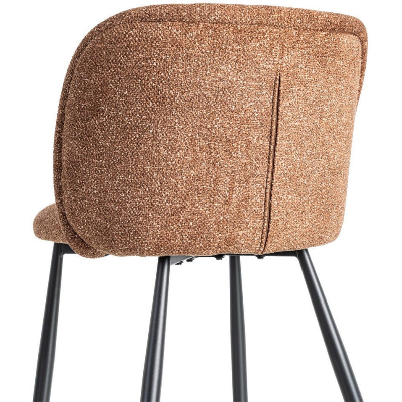 Chaise rétro dossier large en Tissu Ocre Chiné Métal Noir Tiriel (Lot de 2) - 5