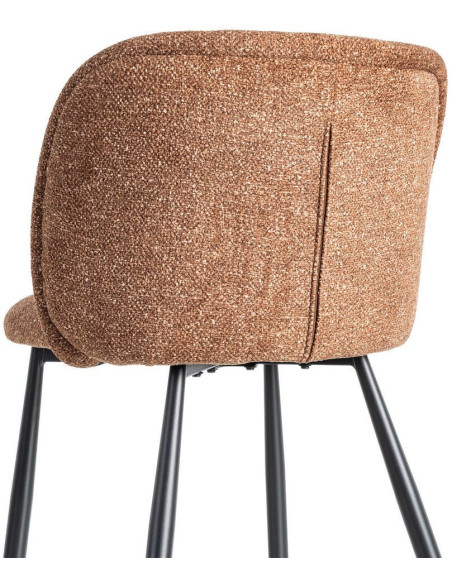 Chaise rétro dossier large en Tissu Ocre Chiné Métal Noir Tiriel (Lot de 2) - 5