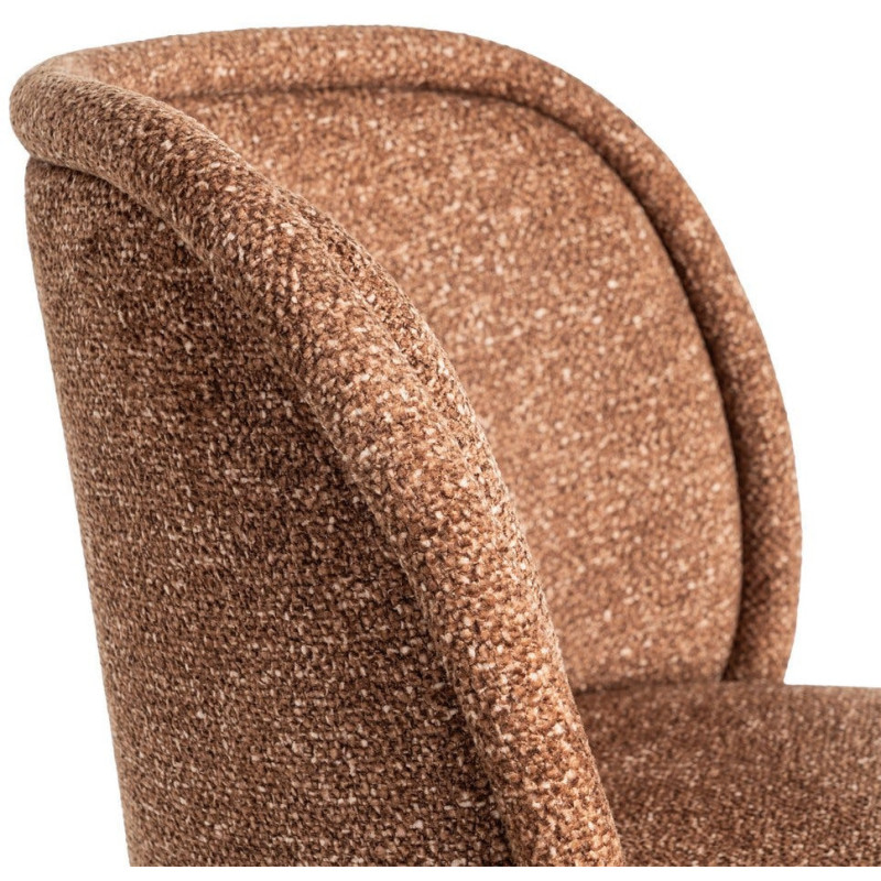 Chaise rétro dossier large en Tissu Ocre Chiné Métal Noir Tiriel (Lot de 2) - 7