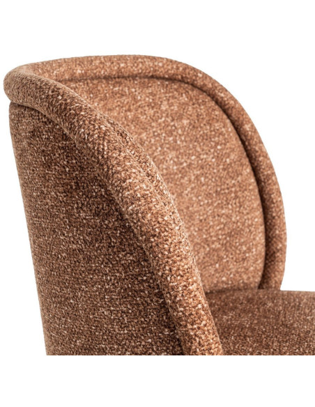 Chaise rétro dossier large en Tissu Ocre Chiné Métal Noir Tiriel (Lot de 2) - 7