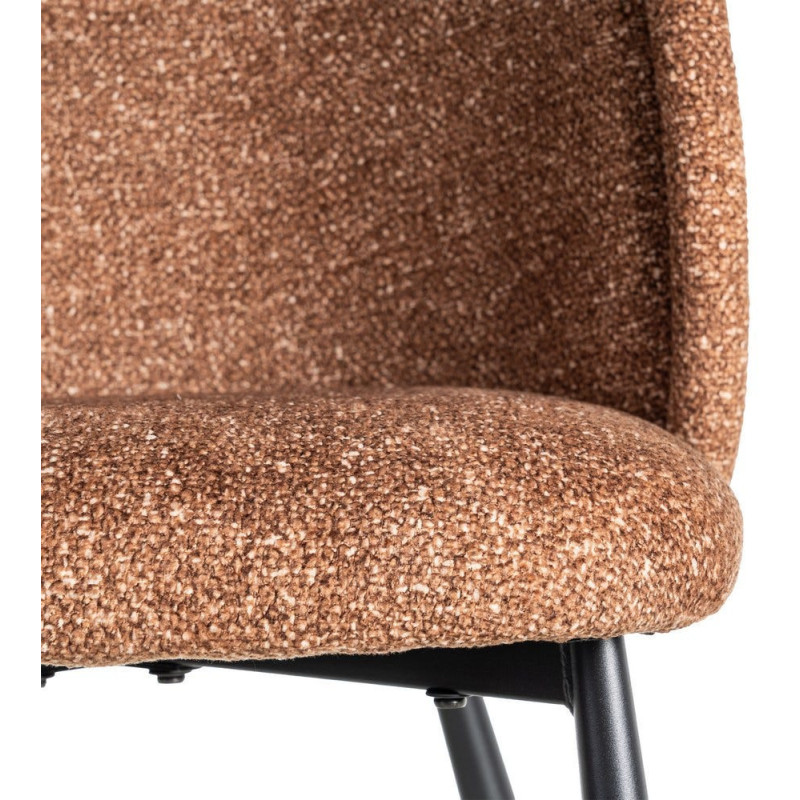 Chaise rétro dossier large en Tissu Ocre Chiné Métal Noir Tiriel (Lot de 2) - 8