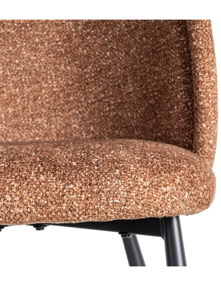 Chaise rétro dossier large en Tissu Ocre Chiné Métal Noir Tiriel (Lot de 2) - 8