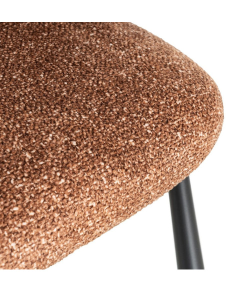 Chaise rétro dossier large en Tissu Ocre Chiné Métal Noir Tiriel (Lot de 2) - 10