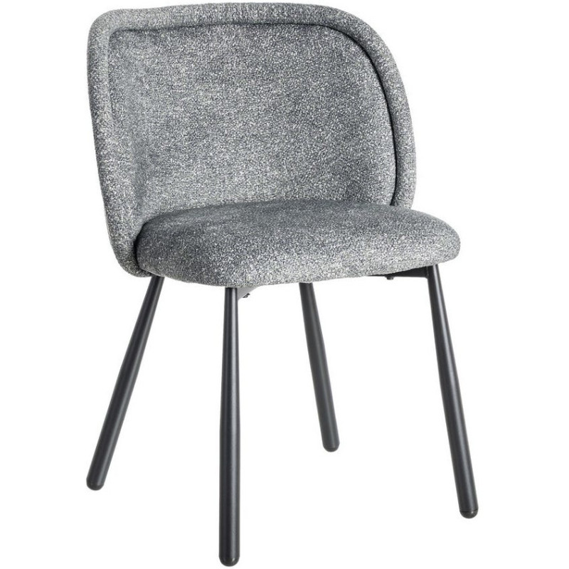 Chaise rétro dossier large en Tissu Vert Chiné Métal Noir Tiriel (Lot de 2) - 1