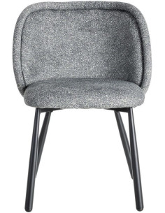 Chaise rétro dossier large en Tissu Vert Chiné Métal Noir Tiriel (Lot de 2) - 1 2