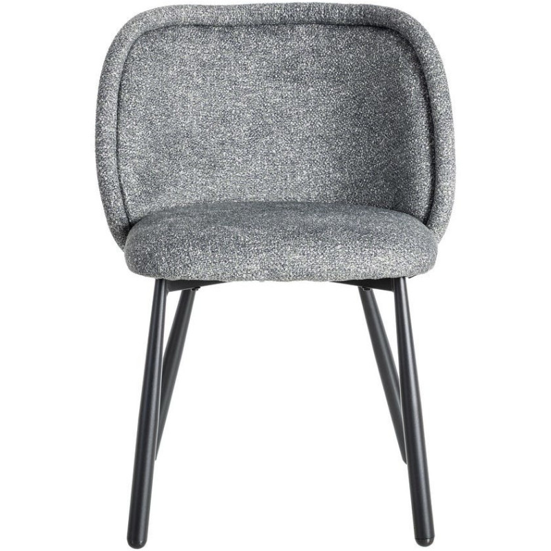 Chaise rétro dossier large en Tissu Vert Chiné Métal Noir Tiriel (Lot de 2) - 2