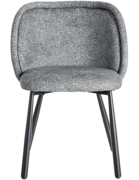 Chaise rétro dossier large en Tissu Vert Chiné Métal Noir Tiriel (Lot de 2) - 2