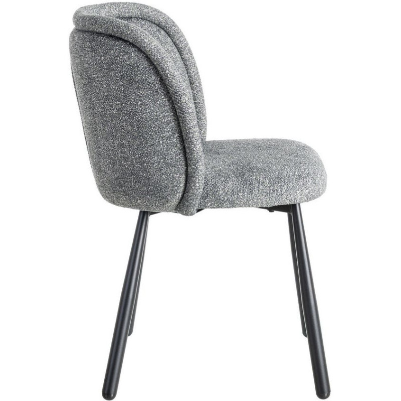 Chaise rétro dossier large en Tissu Vert Chiné Métal Noir Tiriel (Lot de 2) - 3