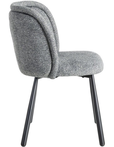 Chaise rétro dossier large en Tissu Vert Chiné Métal Noir Tiriel (Lot de 2) - 3