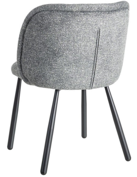 Chaise rétro dossier large en Tissu Vert Chiné Métal Noir Tiriel (Lot de 2) - 4