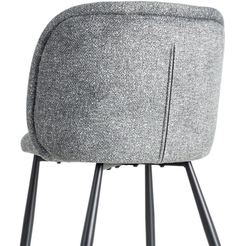 Chaise rétro dossier large en Tissu Vert Chiné Métal Noir Tiriel (Lot de 2) - 5