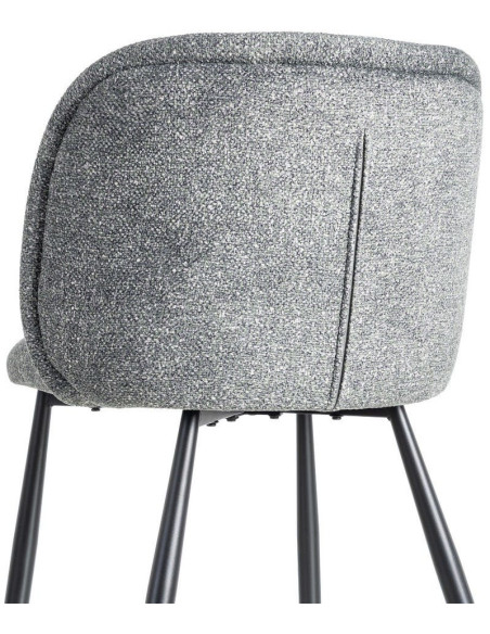 Chaise rétro dossier large en Tissu Vert Chiné Métal Noir Tiriel (Lot de 2) - 5