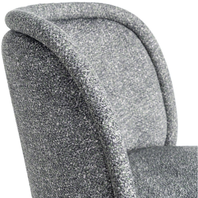 Chaise rétro dossier large en Tissu Vert Chiné Métal Noir Tiriel (Lot de 2) - 7