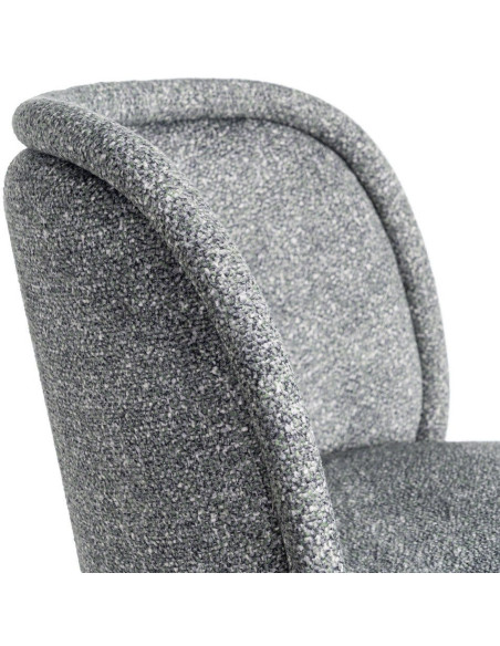 Chaise rétro dossier large en Tissu Vert Chiné Métal Noir Tiriel (Lot de 2) - 7