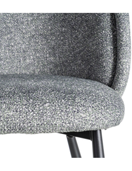 Chaise rétro dossier large en Tissu Vert Chiné Métal Noir Tiriel (Lot de 2) - 8