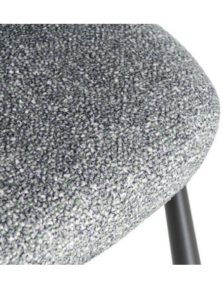 Chaise rétro dossier large en Tissu Vert Chiné Métal Noir Tiriel (Lot de 2) - 10