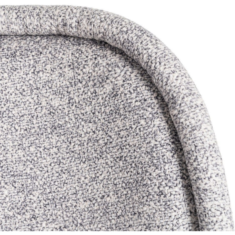 Chaise rétro dossier large en Tissu Gris blanc Chiné Métal Noir Tiriel (Lot de 2) - 9