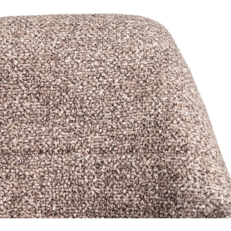 Fauteuil de table moderne chic en Tissu Vieux taupe Chiné Métal Noir Olvian (Lot de 2) - 9