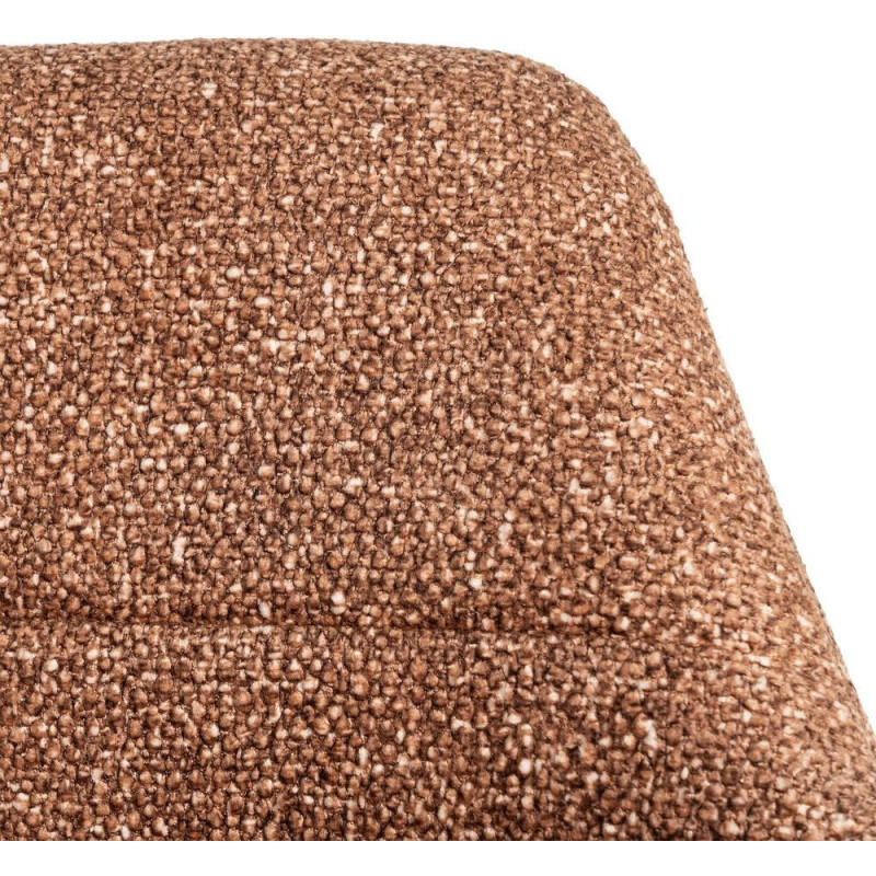 Fauteuil de table moderne chic en Tissu Ocre Chiné Métal Noir Olvian (Lot de 2) - 9