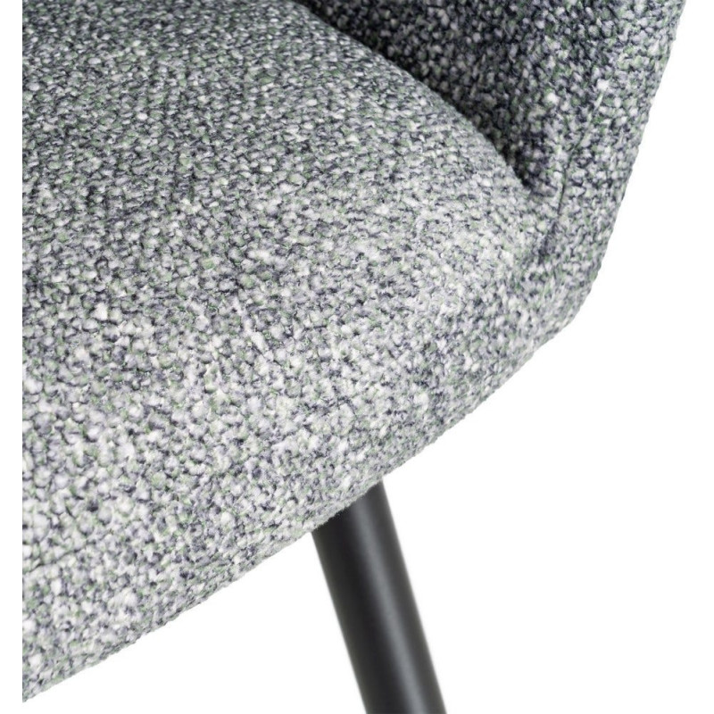 Fauteuil de table moderne chic en Tissu Vert Chiné Métal Noir Olvian (Lot de 2) - 10