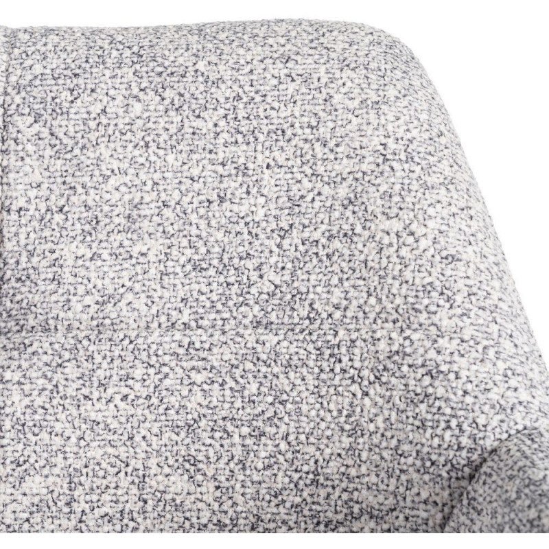 Fauteuil de table moderne chic en Tissu Gris blanc Chiné Métal Noir Olvian (Lot de 2) - 9