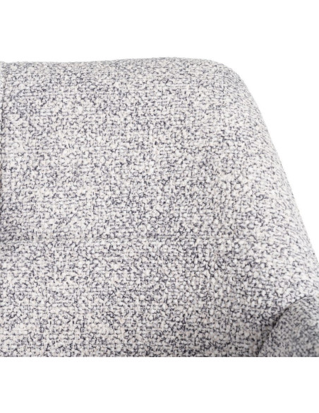 Fauteuil de table moderne chic en Tissu Gris blanc Chiné Métal Noir Olvian (Lot de 2) - 9