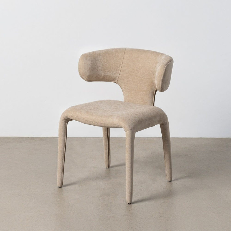 Chaise organique minimaliste en Tissu Vieux taupe Halina (Lot de 2) - 12