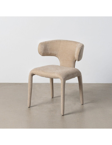 Chaise organique minimaliste en Tissu Vieux taupe Halina (Lot de 2) - 12