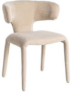 Chaise organique minimaliste en Tissu Vieux taupe Halina (Lot de 2) - 1