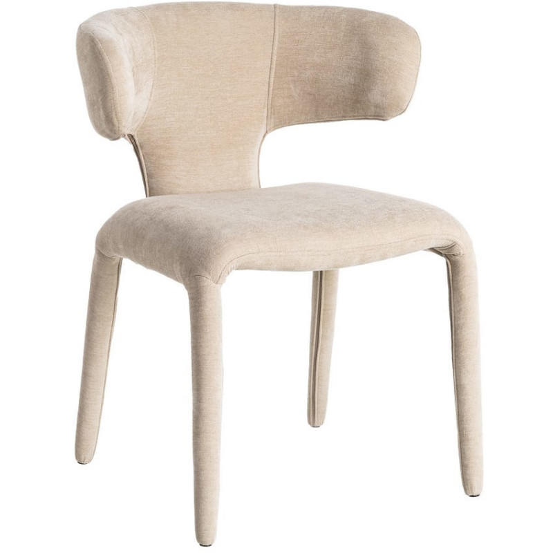 Chaise organique minimaliste en Tissu Vieux taupe Halina (Lot de 2) - 1