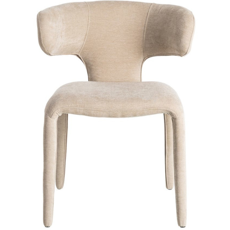 Chaise organique minimaliste en Tissu Vieux taupe Halina (Lot de 2) - 3