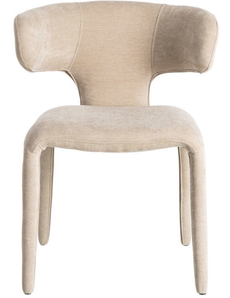 Chaise organique minimaliste en Tissu Vieux taupe Halina (Lot de 2) - 3