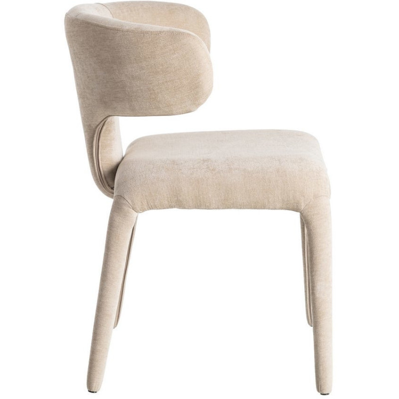 Chaise organique minimaliste en Tissu Vieux taupe Halina (Lot de 2) - 4