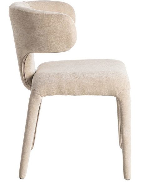 Chaise organique minimaliste en Tissu Vieux taupe Halina (Lot de 2) - 4