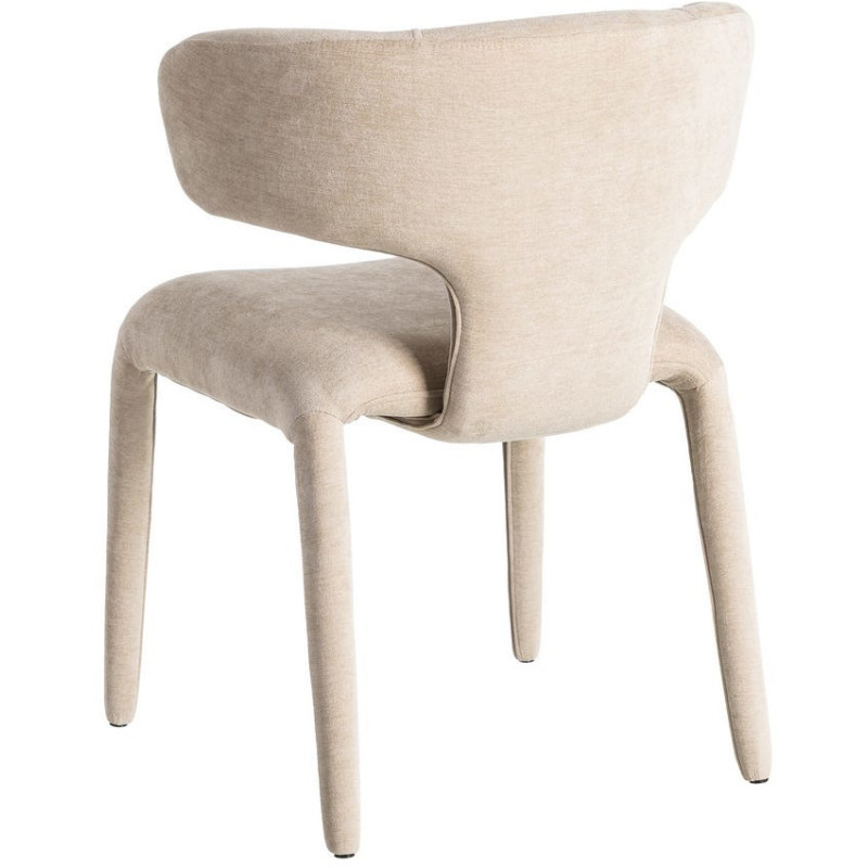 Chaise organique minimaliste en Tissu Vieux taupe Halina (Lot de 2) - 5