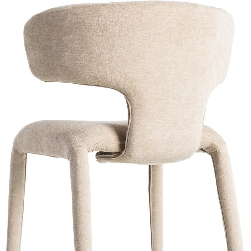 Chaise organique minimaliste en Tissu Vieux taupe Halina (Lot de 2) - 6