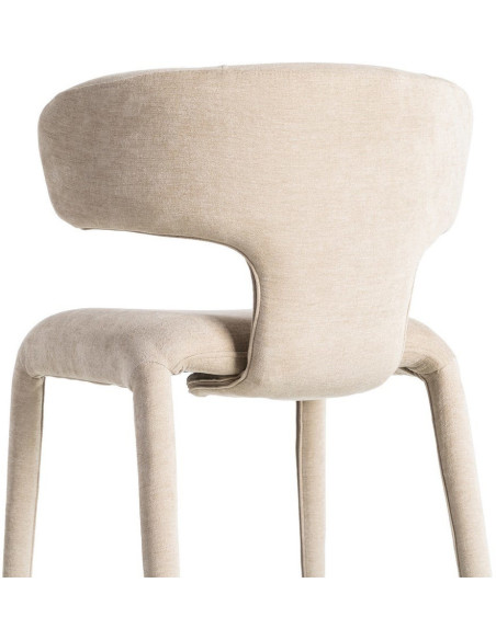 Chaise organique minimaliste en Tissu Vieux taupe Halina (Lot de 2) - 6