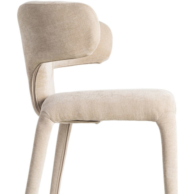 Chaise organique minimaliste en Tissu Vieux taupe Halina (Lot de 2) - 7