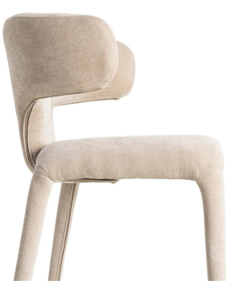 Chaise organique minimaliste en Tissu Vieux taupe Halina (Lot de 2) - 7