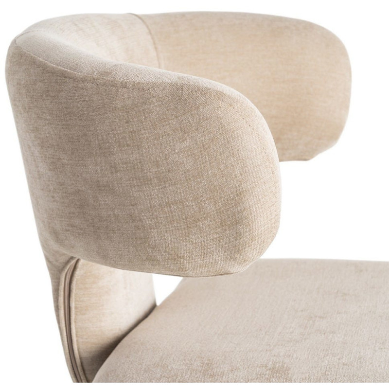 Chaise organique minimaliste en Tissu Vieux taupe Halina (Lot de 2) - 8