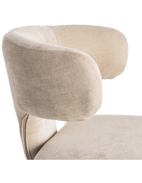 Chaise organique minimaliste en Tissu Vieux taupe Halina (Lot de 2) - 8