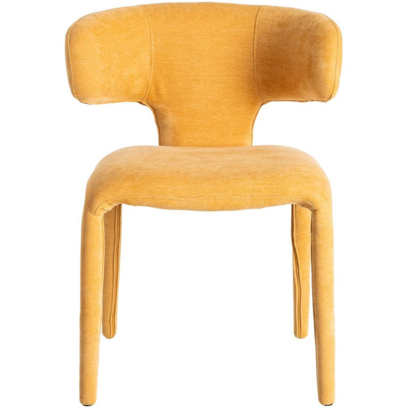 Chaise organique minimaliste en Tissu Jaune moutarde Halina (Lot de 2) - 2