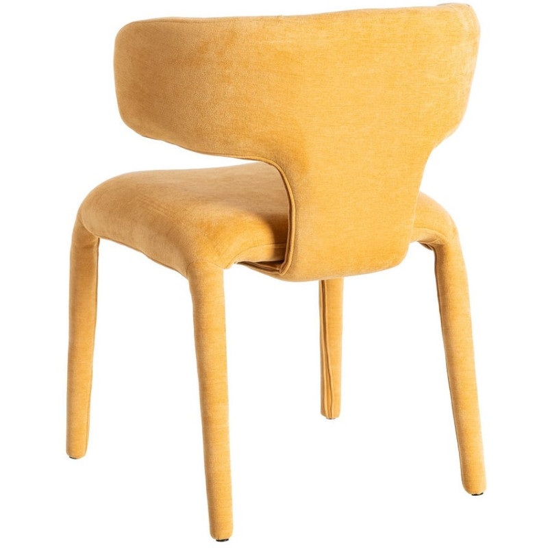 Chaise organique minimaliste en Tissu Jaune moutarde Halina (Lot de 2) - 4