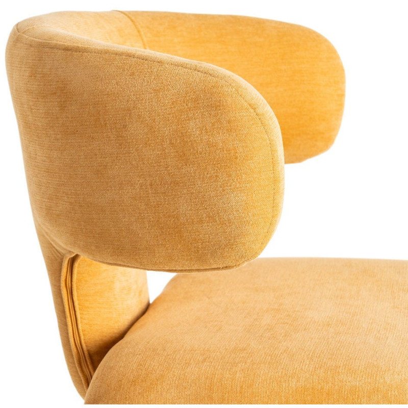 Chaise organique minimaliste en Tissu Jaune moutarde Halina (Lot de 2) - 7