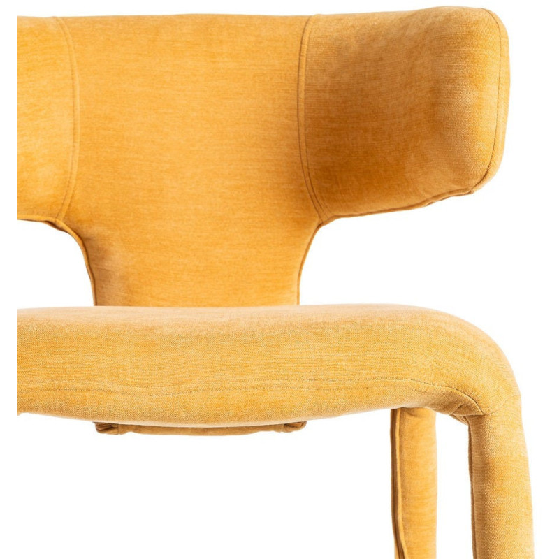 Chaise organique minimaliste en Tissu Jaune moutarde Halina (Lot de 2) - 8